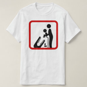 Don't Feed Baby To The Crocodile Zoo Sign T-Shirt