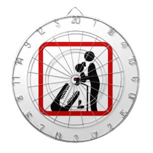 Don't Feed Daughter To The Crocodile Zoo Sign Dartboard