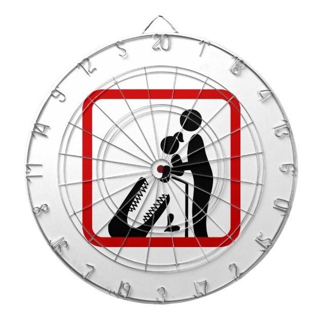 Don't Feed Daughter To The Crocodile Zoo Sign Dartboard (Front)