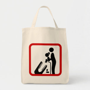 Don't Feed Daughter To The Crocodile Zoo Sign Tote Bag
