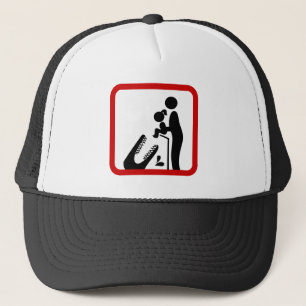 Don't Feed Daughter To The Crocodile Zoo Sign Trucker Hat