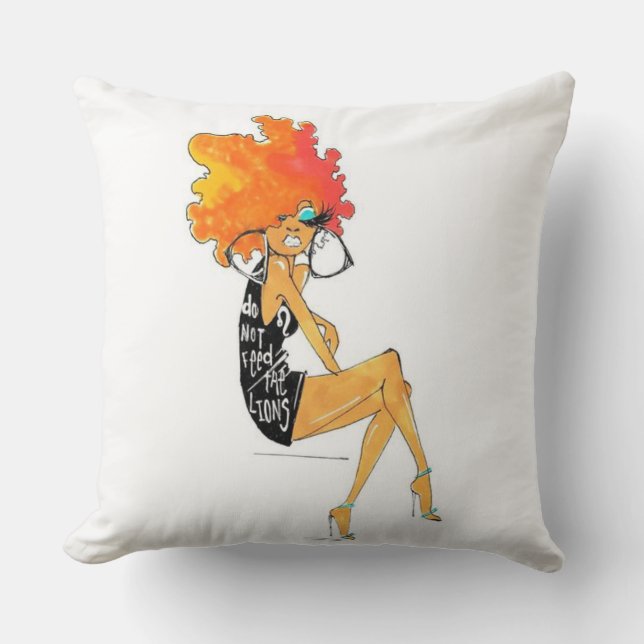 Dont Feed The Lions Pillow (Front)