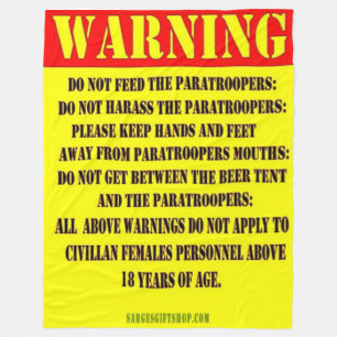 DON'T FEED THE PARATROOPERS FLEECE BLANKET