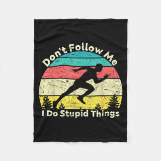 Don't follow do stupid things vintage athletics fleece blanket