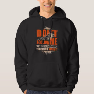 Dont Follow Me Bmx Biker Bicycle Racing Retro Vint Hoodie