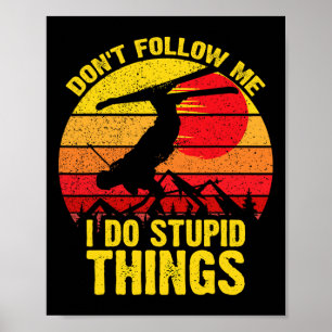 Don't Follow Me I Do Stupid Things Ski Snowboardin Poster