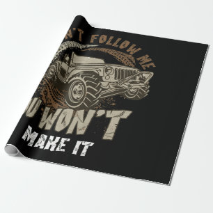 Don't Follow Me Off-Road Four-Wheeled Christmas Wrapping Paper