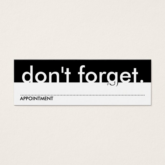 don't forget. (appointment card) (Front)