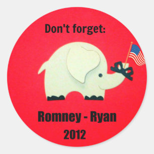Don't forget: Romney - Ryan 2012 Classic Round Sticker