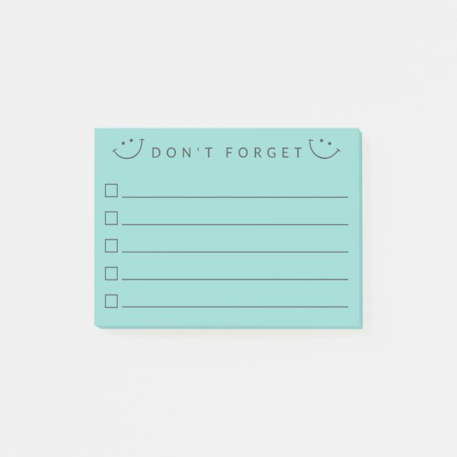 Don't Forget Smiles Post-it Notes (Front)