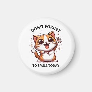 Don't forget to smile today funny Happy Cat Magnet
