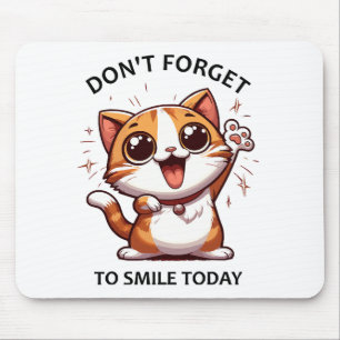 Don't forget to smile today funny Happy Cat Mouse Pad