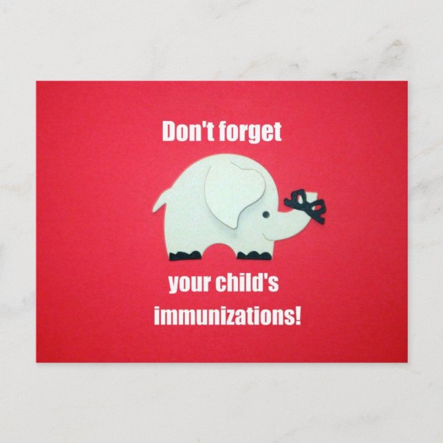 Don't forget your child's immunisations! postcard (Front)