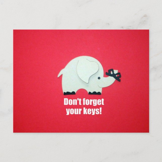 Don't forget your keys! postcard (Front)