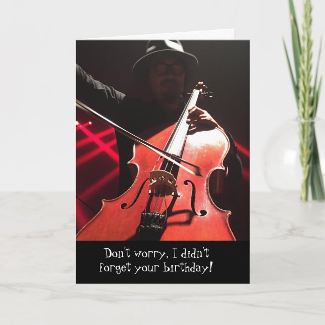 Don't Fret Classical Musician Cello Birthday Card (Front)