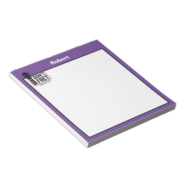 Don't fret (Philippians 4:6-7) Guitar personalised Notepad (Angled)