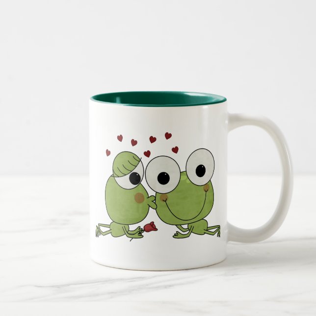 Don't Frog-et the Kiss Valentine Gifts Two-Tone Coffee Mug (Right)
