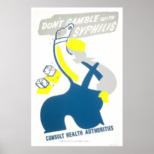 Don't Gamble Syphilis 1940 WPA Poster