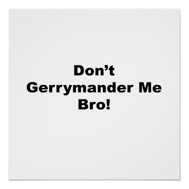Don't Gerrymander Me Bro Protest Poster (Front)