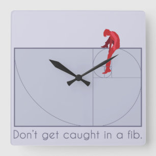 Don't get caught in a fib square wall clock