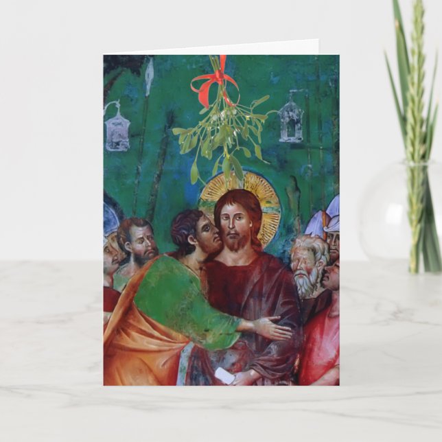 Don't Get Caught Under the Mistletoe Holiday Card (Front)