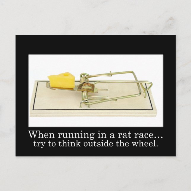 Don't get stuck in the rat race postcard (Front)
