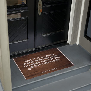 Don't get the Dogs Involved Rustic Wood Doormat