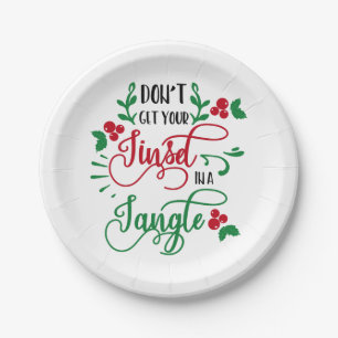 dont get your tinsel in a tangle Christmas Paper Plate