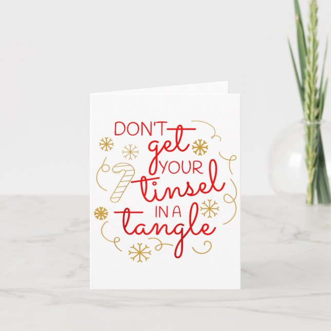 Don't Get Your Tinsel In A Tangle Christmas Raglan Card (Front)