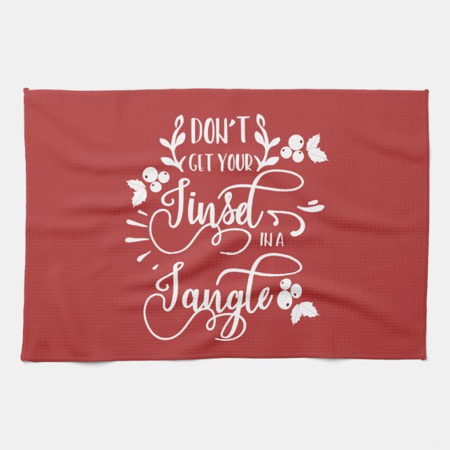 dont get your tinsel in a tangle christmas tea towel (Horizontal)