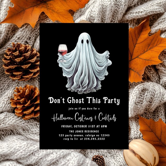 Don't Ghost This Party Adult Halloween  Invitation (Creator Uploaded)