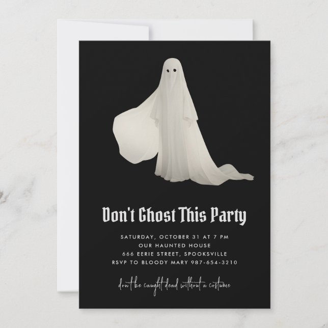 Don't Ghost This Party Halloween Invitation (Front)