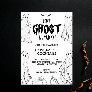 Don't Ghost this Party Haloween Costume Party Invitation