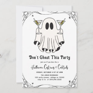 Dont Ghost This Party Martini Halloween Party Invitation