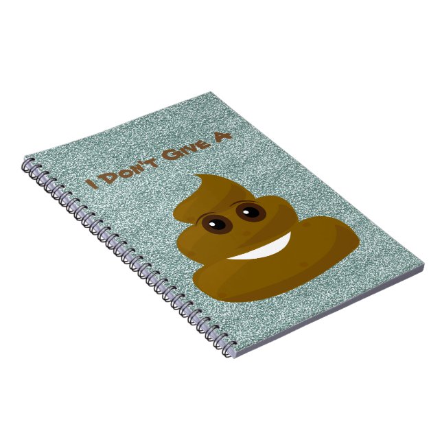 Don't Give A Poo Glitter Emoji Notebook (Right Side)