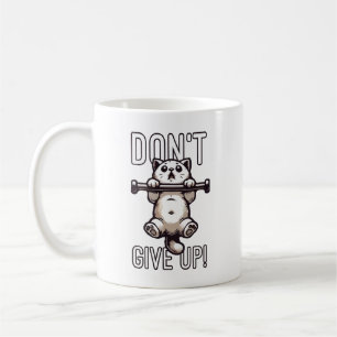 Don't Give Up - Cute Cat Workout Motivational Coffee Mug