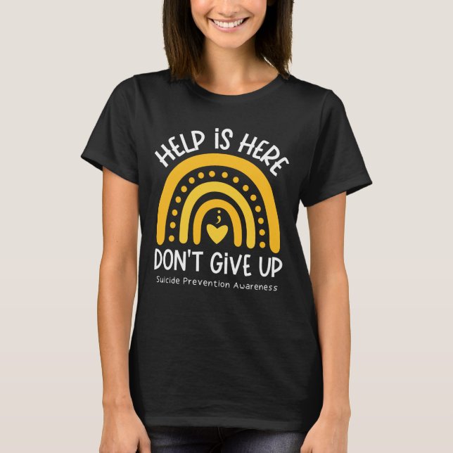 Don't Give Up Semicolon Suicide Prevention Yellow T-Shirt (Front)