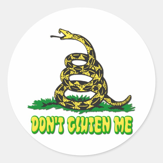 Don't Gluten Me! Snake Classic Round Sticker (Front)