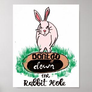Dont Go Down The Rabbit Hole Womens Red  Poster