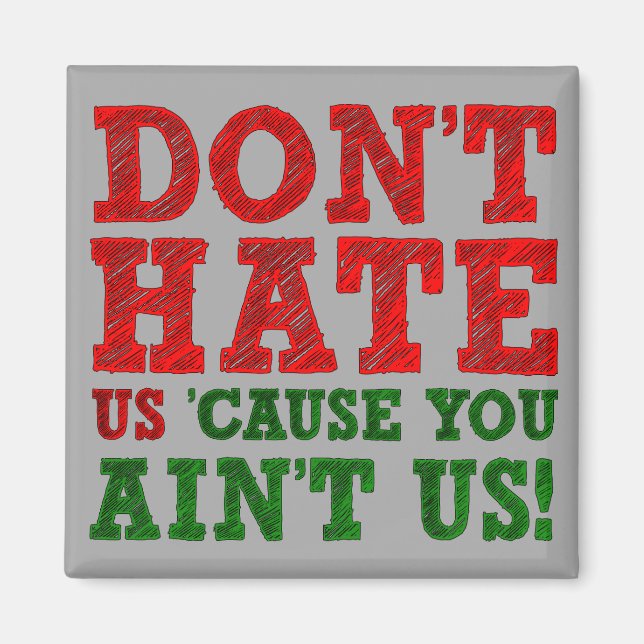 Don't Hate Us Cause You Ain't Us Funny Magnet (Front)