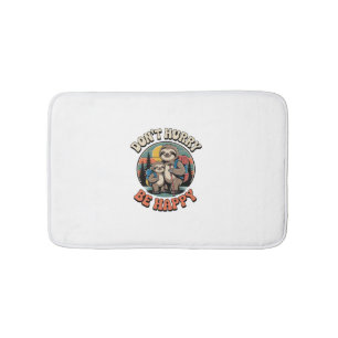 Don't Hurry, Be Happy Sloth Hiking Team Bath Mat