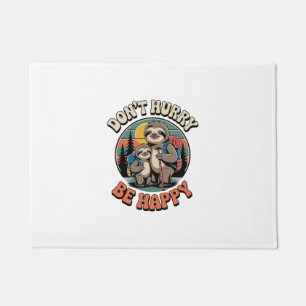 Don't Hurry, Be Happy Sloth Hiking Team Doormat