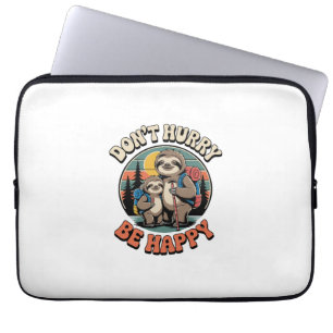 Don't Hurry, Be Happy Sloth Hiking Team Laptop Sleeve