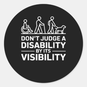Dont Judge Disability_ Awareness Shirt For Teacher Classic Round Sticker