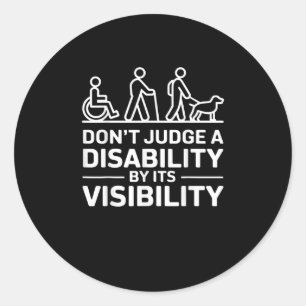 Dont Judge Disability_ Awareness Shirt For Teacher Classic Round Sticker