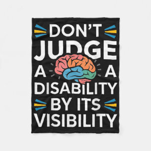 Dont Judge Disability Awareness Shirt Teacher Prid Fleece Blanket