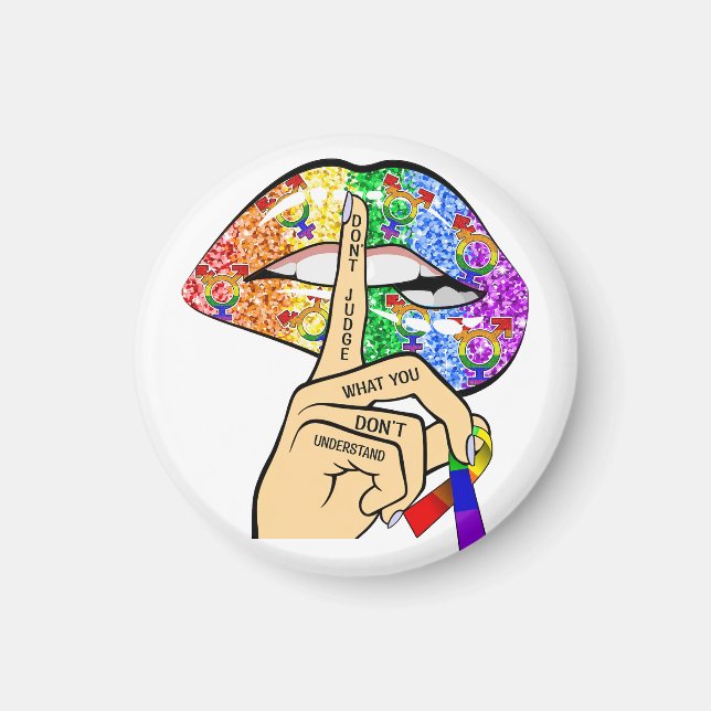 Don't Judge What You Dont Understand LGBTQIA Pride Magnet (Front)