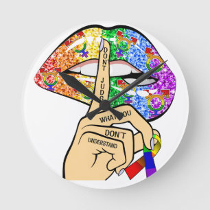Don't Judge What You Dont Understand LGBTQIA Pride Round Clock