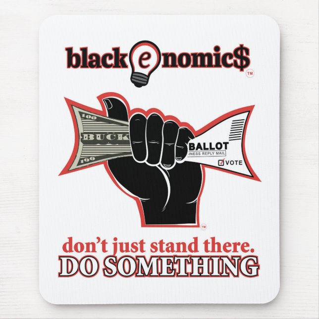 "Don't Just Stand There" Standard Mousepad (White) (Front)