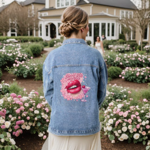 Don't Kill My Vibe Pink Lips Y2K Coquette Denim Ja Jacket